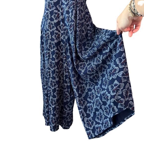 Unique Vintage Tropical Floral Wide Leg Jumpsuit Jumper Sz Small 4 - Picture 3 of 8